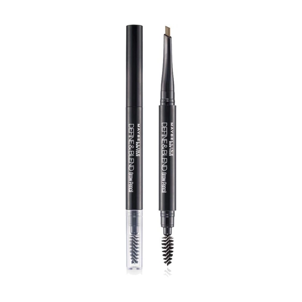 Maybelline New York Brow Pencil, With Spoolie, Long-lasting and Natural-looking Results, Define & Blend Brow Pencil, Natural Brown, 0.16 g