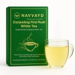 Navvayd Darjeeling First Flush Flavorful White Tea (100 Gm, 50 Cups) | Loose Leaf