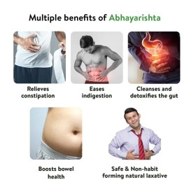 Kerala Ayurveda Abhayarishta 450ml | Bowel wellness | Constipation Relief | Aids in Detoxification | Non-Habit Forming | Safe & Natural Laxative | Colon Cleanser | Gut Health | 100% Ayurvedic| Relief