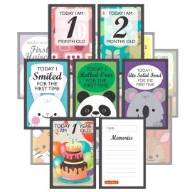exciting Lives - Baby Milestone Cards: Gift for New Parents, Baby Showers, Newborns Babies Gift for Birthday, Baby Birth - Set of 27 (0-6 Months Cards)