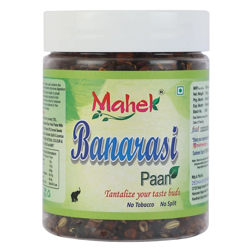Mahek Banarasi Paan 150 Gm Jar | Sweet Paan | Digestive Mukhwas |Mouth Freshener | After Meal Snacks (Pack of 1)