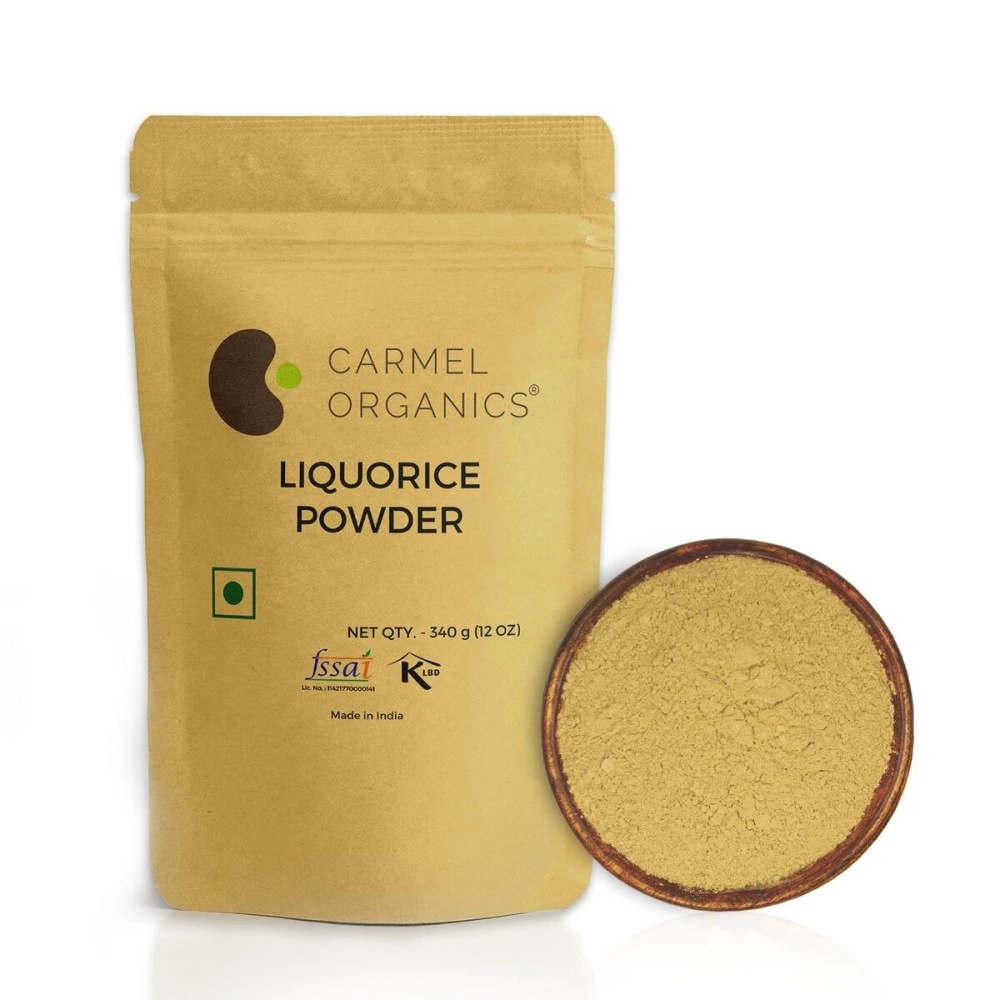 Carmel Organics Liquorice/Mulethi/Yashtimadhu Root Powder, 340 Grams