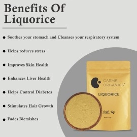 Carmel Organics Liquorice/Mulethi/Yashtimadhu Root Powder, 340 Grams