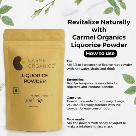 Carmel Organics Liquorice/Mulethi/Yashtimadhu Root Powder, 340 Grams