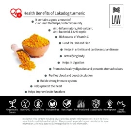 looms & weaves - High Curcumin Lakadong Turmeric Powder - Directly sourced from The Organic Farmers of Lakadong Village - East and West Jantia Hills of Meghalaya - 100 gm