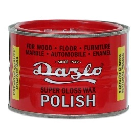 Dazlo Floor & Furniture Wax Polish (400G) - Black - For Furniture, Floor, Antique Wood, Cudappah Stone, Chalk Paint, Enameled Lacquered Surface & Unglazed Tile - Solid Paste Wax - Black Colour