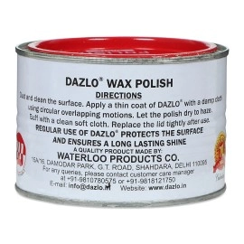 Dazlo Floor & Furniture Wax Polish (400G) - Black - For Furniture, Floor, Antique Wood, Cudappah Stone, Chalk Paint, Enameled Lacquered Surface & Unglazed Tile - Solid Paste Wax - Black Colour