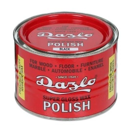 Dazlo Floor & Furniture Wax Polish (400G) - Black - For Furniture, Floor, Antique Wood, Cudappah Stone, Chalk Paint, Enameled Lacquered Surface & Unglazed Tile - Solid Paste Wax - Black Colour
