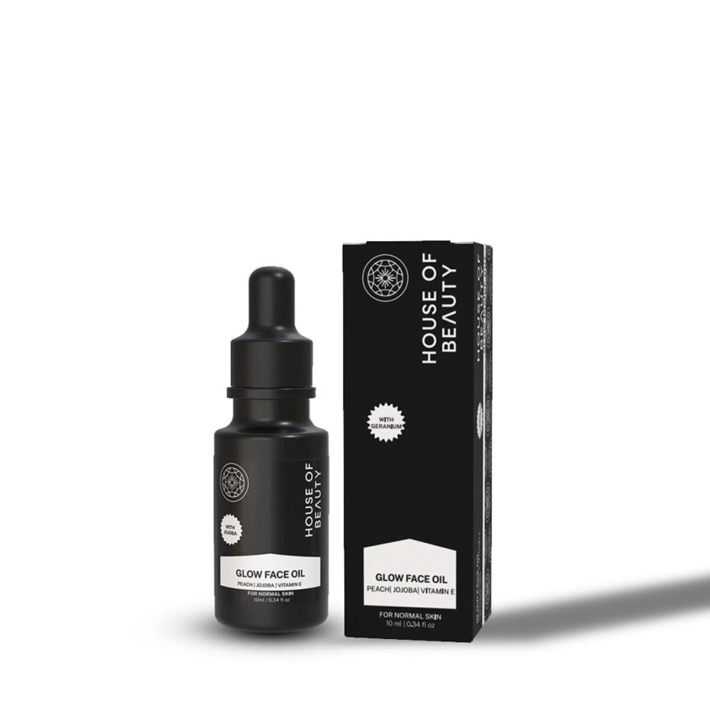 House Of Beauty Peach & Jojoba with Vitamin E - Glow Face Oil for skin brightening, reduce wrinkles, dark spots, Hydrating, Natural & Nourishing Facial Oil for Radiant Skin, Lightweight & Non-Greasy
