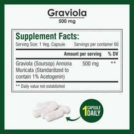 Biotrex Nutraceuticals Graviola 500 mg 60 Veg Capsule