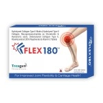 Trexgen FLEX180 Advanced Total Joint Pain & Cartilage Repair-Matrix Collagen Type 2(350mg Hydrolyzed & Undenatured 40mg),Chondroitin 100mg,Hyaluronic acid 50mg,Rosehip 375mg (Pack of 1x30 Tablets)