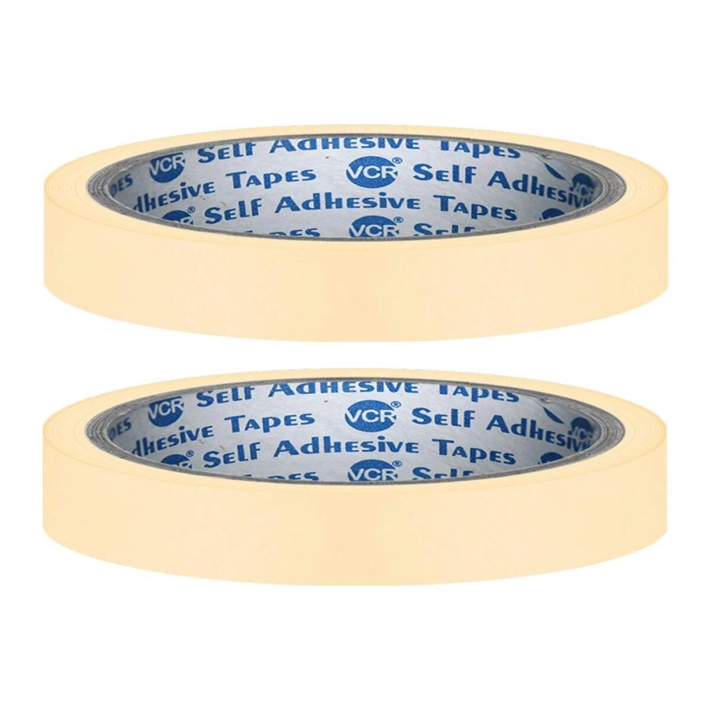 VCR Masking Tape - 20 Meters in Length 12mm / 0.5 Width - 2 Rolls Per Pack - Easy Tear Tape, Best for Carpenter, Labelling, Painting and Leaves no Residue After a Peel.
