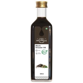 Farm Naturelle 100% Pure & Unrefined Cold Pressed Black Sesame (Gingelly) Oil - 500ml | Glass Bottle | Kolhu/Kacchi Ghani/Chekku | Natural Daily Cooking Oil | Chemical-Free | Rich Aroma & Flavour