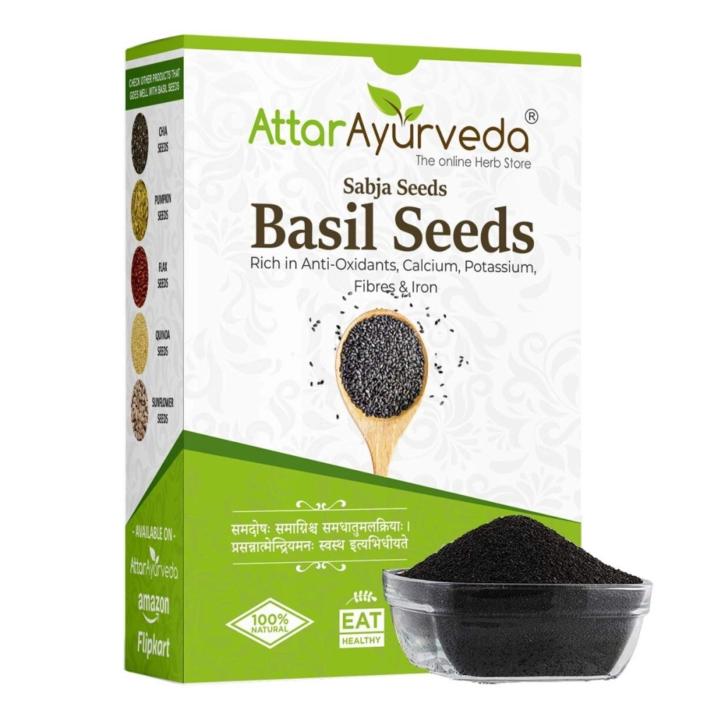 Attar Ayurveda Sabja Basil Seeds - 500 gm (Reduces Body Heat)