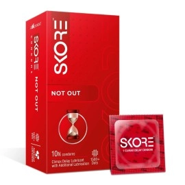 Skore Not Out Climax Delay with 1500+ Raised Dots Condoms (30 S)