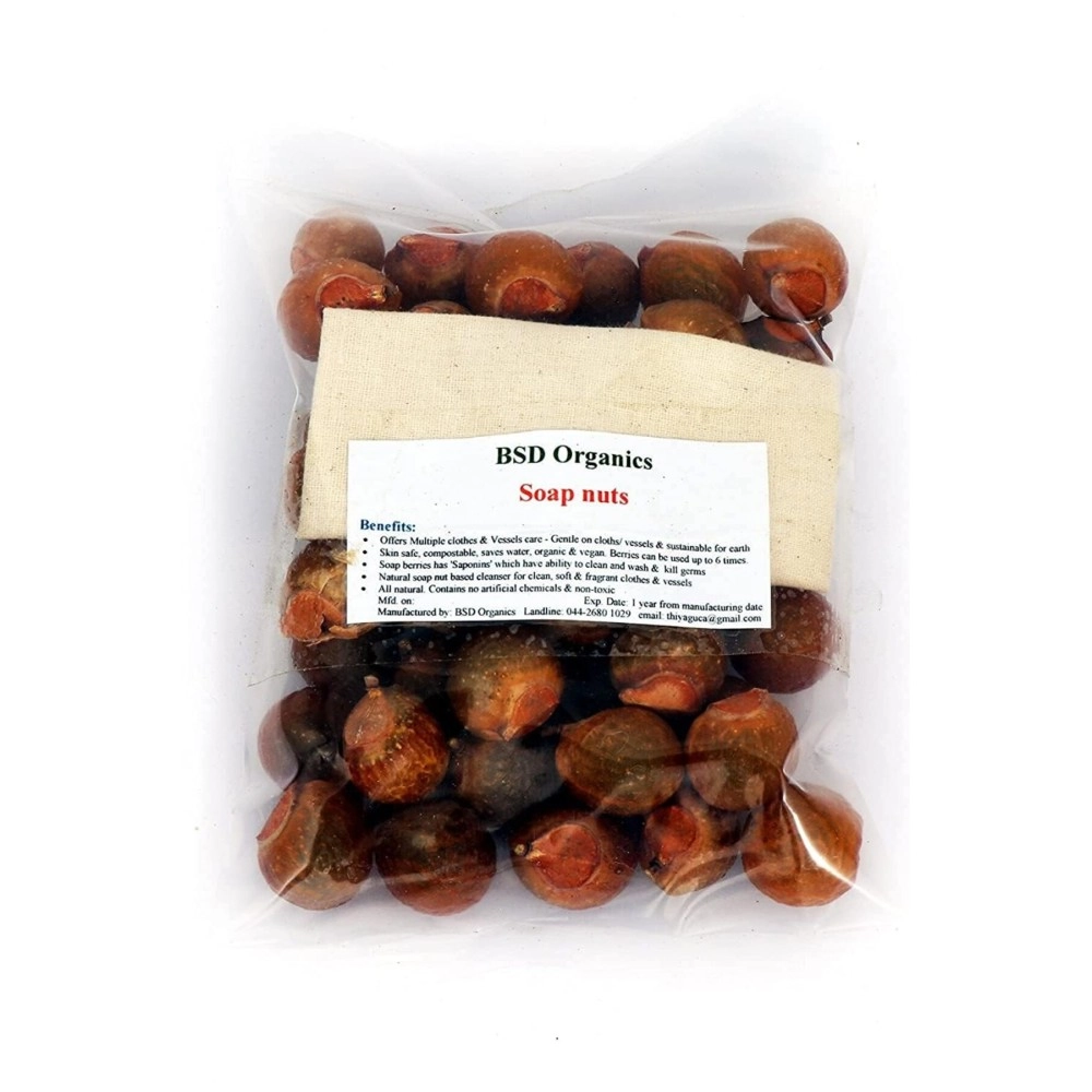 BSD Organics CleanY Big Soap nuts (Reetha, Areetha, kunkudukaialu) - 1 KG