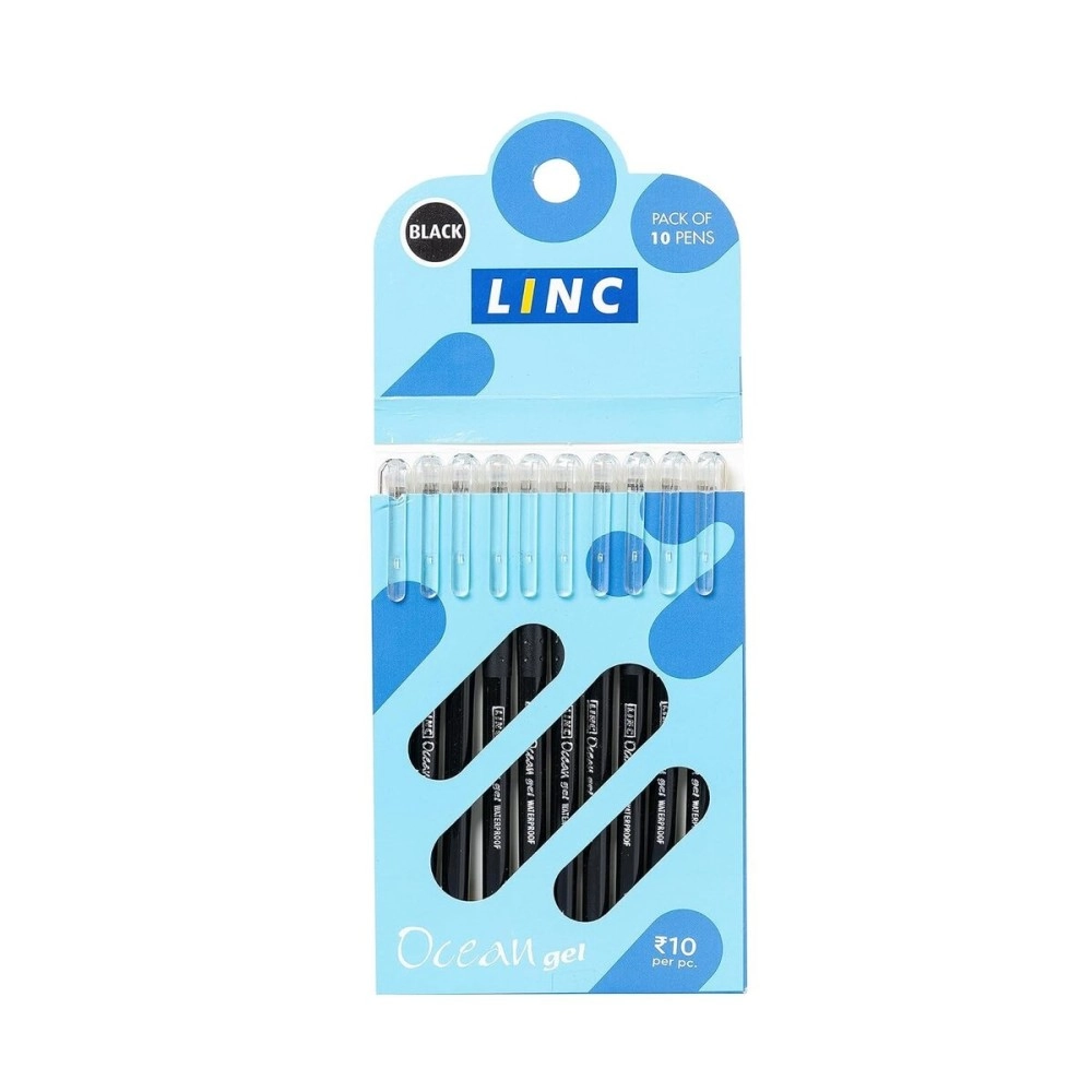Linc Ocean Classic Gel Pen, Black, 10 Pieces