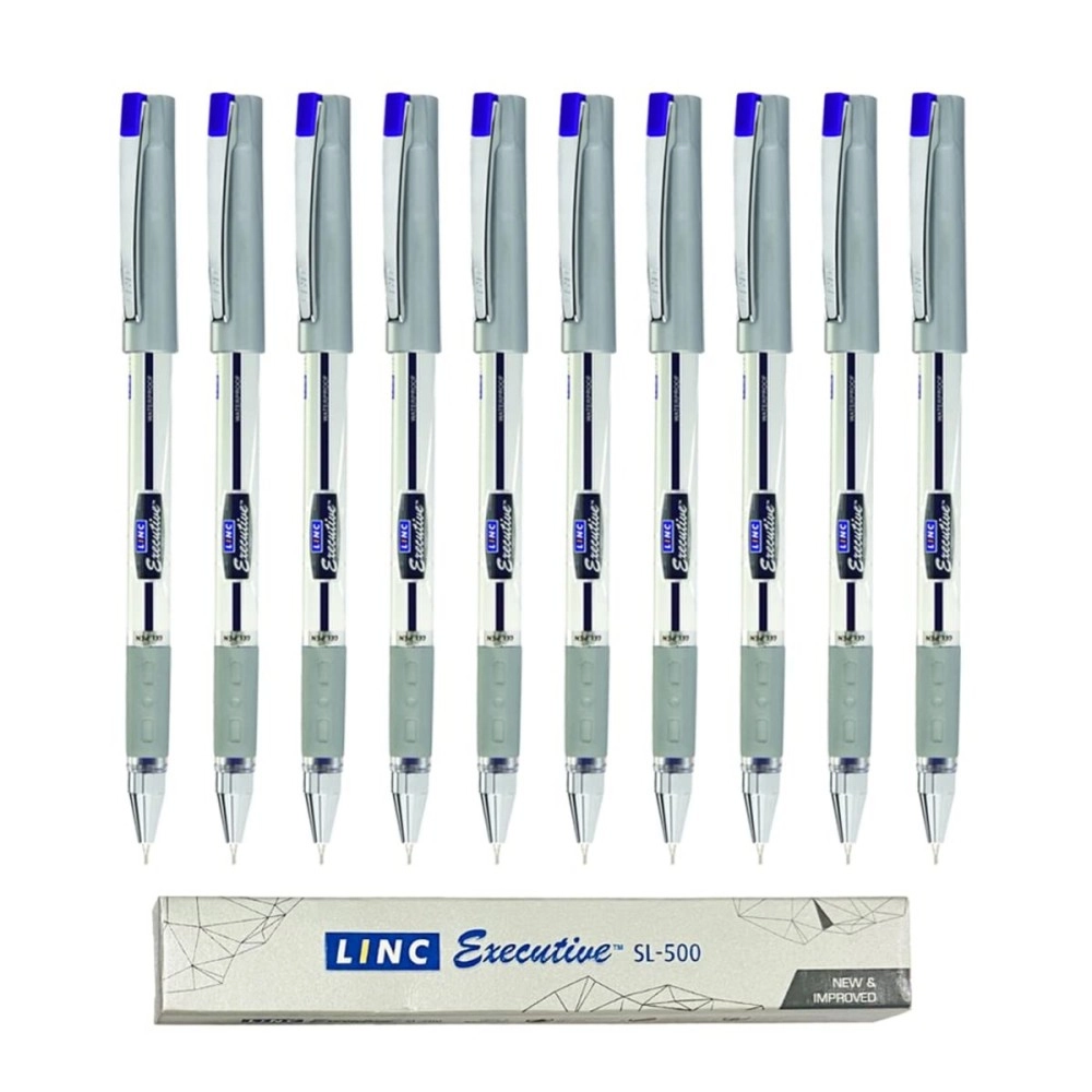 LINC 0.55mm Executive SL-500 Gel Pen | Blue Ink | Pack of 10