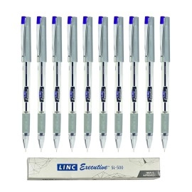 LINC 0.55mm Executive SL-500 Gel Pen | Blue Ink | Pack of 10