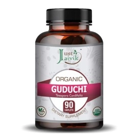 Just Jaivik Organic Guduchi (Tinospora Cordifolia) / Giloy Tablets As Dietary Supplements - 750mg (90 Tablets) | for Immunity Wellness & Supports Overall Health and Well-Being