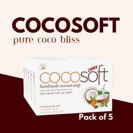 KLF Nirmal Cocosoft Handmade Coconut Soap, All-Natural, Moisturizing and Vegan, Pack of 5