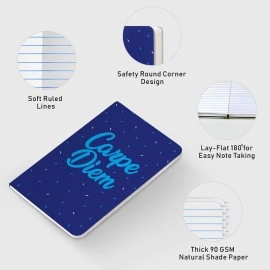 Factor Notes Carpe Diem 90 GSM 112 Pages Ruled Journal Notebook, B6 Size