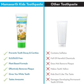 Mamaearth Natural Toothpaste, Orange Flavour, SLS Free, with 750 PPM Fluoride, 4+ Years, Plant Based (50 GM)