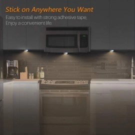 STAR-SPANGLED Tap Light Push Lights Mini Night Touch Light LED Puck Lights Portable Under Cabinet Lighting Battery Operated Powered DIY Stick On Lights Wireless Closet Counter Kitchen Warm White