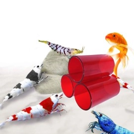Venus Aqua Shrimp Cave Shelter Tube for Fish Tank (Large, Dia 8cm) | Acrylic Breeding Pipe for Shrimps & Small Fish | Aquarium Decor Hiding Spot | 3pcs Set | Color May Vary