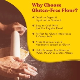 Schr Gluten Free Flour/Atta | Healthy & Naturally | Mix of Grains Almond Flour, Amaranth Flour, Rice Flour & Chickpea Flour | 1KG