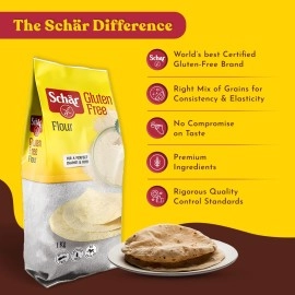 Schr Gluten Free Flour/Atta | Healthy & Naturally | Mix of Grains Almond Flour, Amaranth Flour, Rice Flour & Chickpea Flour | 1KG