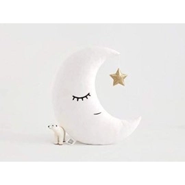 The Purple Tree Cute Cloud Moon Star Cot Velvet Cushion Pack of 3, (16x16 inch, White)