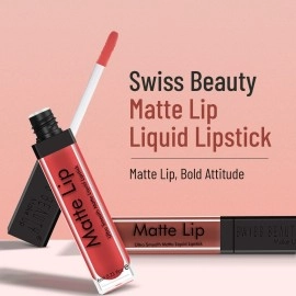 Swiss Beauty Ultra Smooth Matte Liquid Lipstick, Smooth Lip Color, Weightless Finish, Silky Matte Finish, Shade- Rose, 6ml