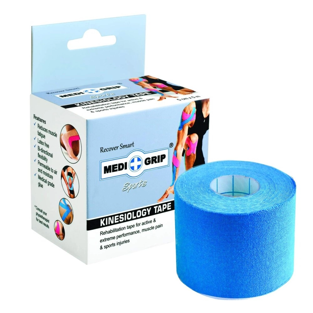 MEDIGRIP Sports, Kinesiology Tape, 5 cm x 5 m, 1 Roll (Blue)