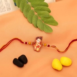 Riddhika Ventures Stylish Kids Rakhi (Set of 2) along with Roli Chawal and Greeting Card (P13P14)