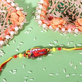 Riddhika Ventures Stylish Kids Rakhi (Set of 2) along with Roli Chawal and Greeting Card (P13P14)