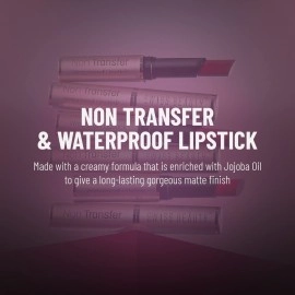 Swiss Beauty Non-Transfer Waterproof Lipstick with Jojoba Seed Oil | Matte Finish | Long-Lasting | Highly Pigmented | Shade- Loud Pink, 3gm