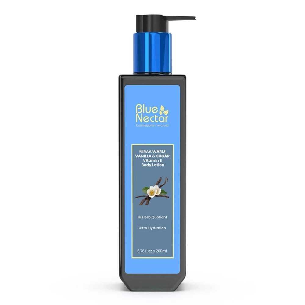 Blue Nectar Shea Butter Warm Vanilla and Sugar Body lotion Cream with Vitamin E for Ultra Hydration (12 Herbs, 200 ml)