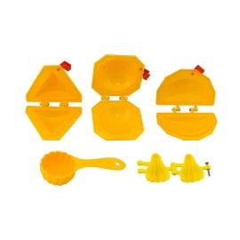 DS Kachori Samosa Modak Karanji Mould with Prasad Mud Scoop, Plastic