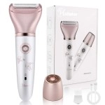 RenFox Electric Razor for Women - 2 in 1 Shaver for Women Bikini Legs Armpit Face Wet & Dry Painless Rechargeable Bikini Trimmer 2 Changeable Trimmer Heads (Rose Gold)