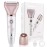 RenFox Electric Razor for Women - 2 in 1 Shaver for Women Bikini Legs Armpit Face Wet & Dry Painless Rechargeable Bikini Trimmer 2 Changeable Trimmer Heads (Rose Gold)