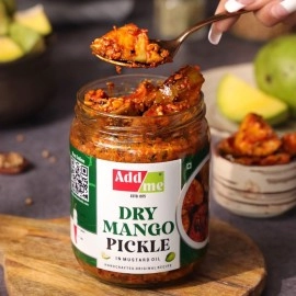 Add Me Home Made Dry Mango Pickle Less Oil 500gm Aam ka Achar 500 gm Glass jar