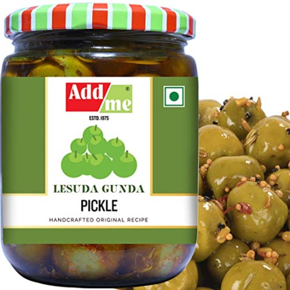 Add me Home Made Lesua Gunda Pickle Achar 500gm Rajasthani achar Glass Jar
