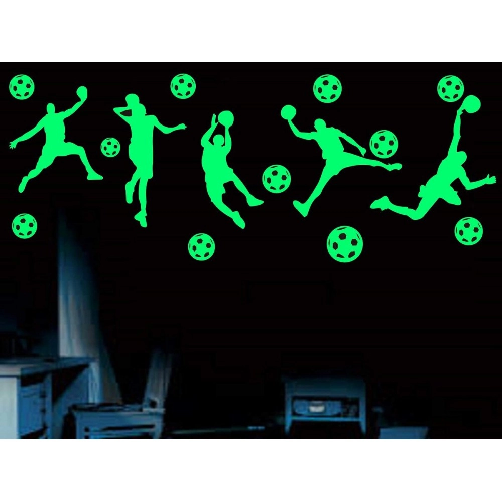 DreamKraft Football Fever Radium Glow in The Dark Wall Stickers for Kids Room & Home Decoration - Multicolor Wall Dcor