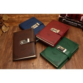 Lifestyle-You Notebook with Number Combination Lock Diary Retro Password Diaries Book Diary Journal Lockable Book. (Blue)