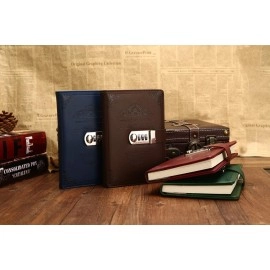 Lifestyle-You Notebook with Number Combination Lock Diary Retro Password Diaries Book Diary Journal Lockable Book. (Blue)