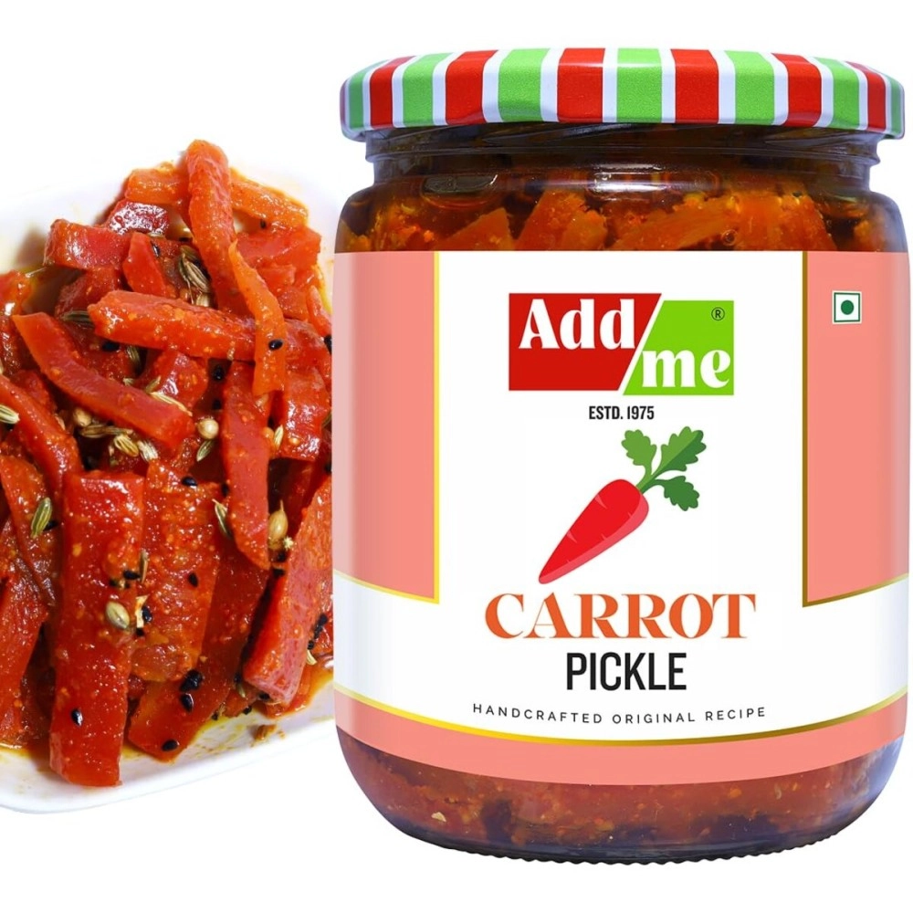 Add me Carrot Pickle In Mustard Oil 500gm | Homemade Tasty Gajar Ka Achar In Glass Jar