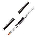Kalolary Dual-Ended Poly Gel Brush & Picker - 2 in 1 Designs, Poly Brushes & Stainless Steel Picker for UV Gel Acrylic Nails Extension (Black)