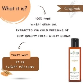 Mystiq Living Wheat Germ Oil, 50ML | Cold Pressed | 100% Pure and Natural