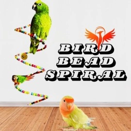 Sage Square 65cm Jumbo Playful Natural Wood Bead Swing Flexible Ladder Toy for Cockatiel, Lovebird, Budgerigar, Sun Conure, Finch, African Grey, Canary, Cockatoo, Macaw, Budgeri Birds